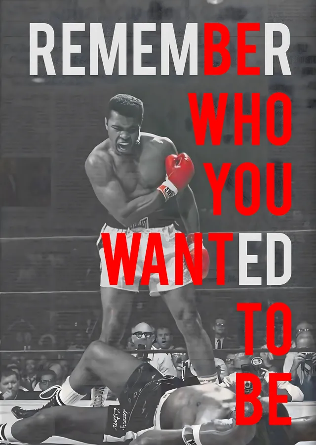 Muhammad Ali: Olmak İstediğini Hatırla metal tablo