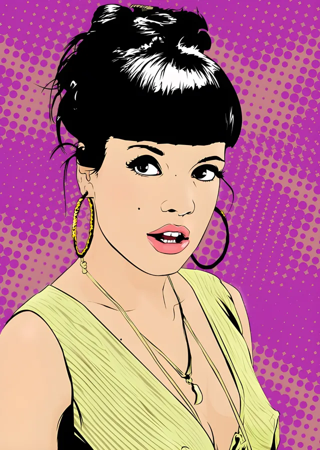 Lily Allen: Pop Art Portre metal tablo