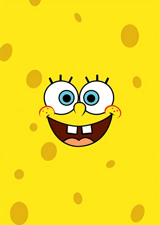 SpongeBob SquarePants: Sarı Arka Planlı Gözler metal tablo