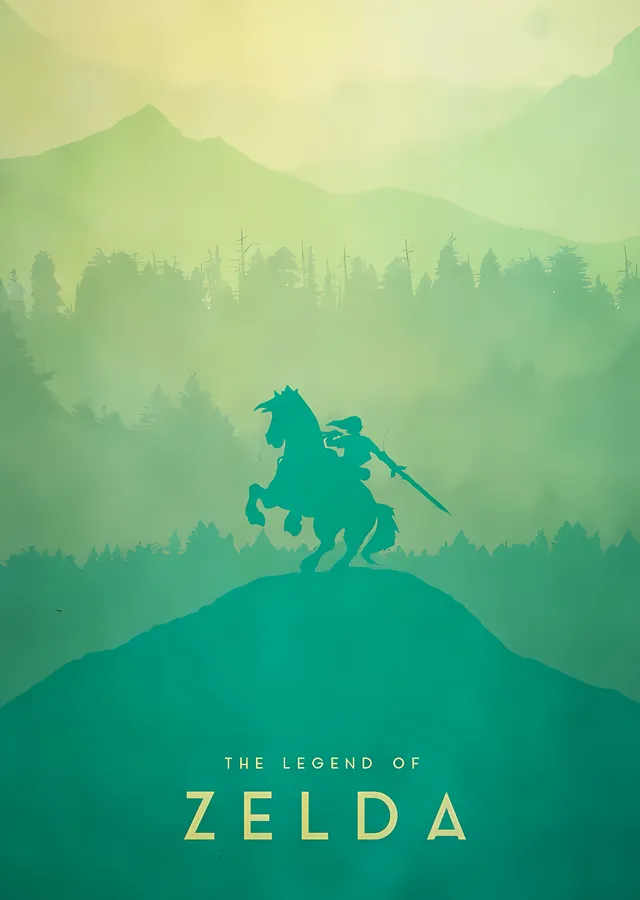 Zelda: Yeşil Silüet metal tablo
