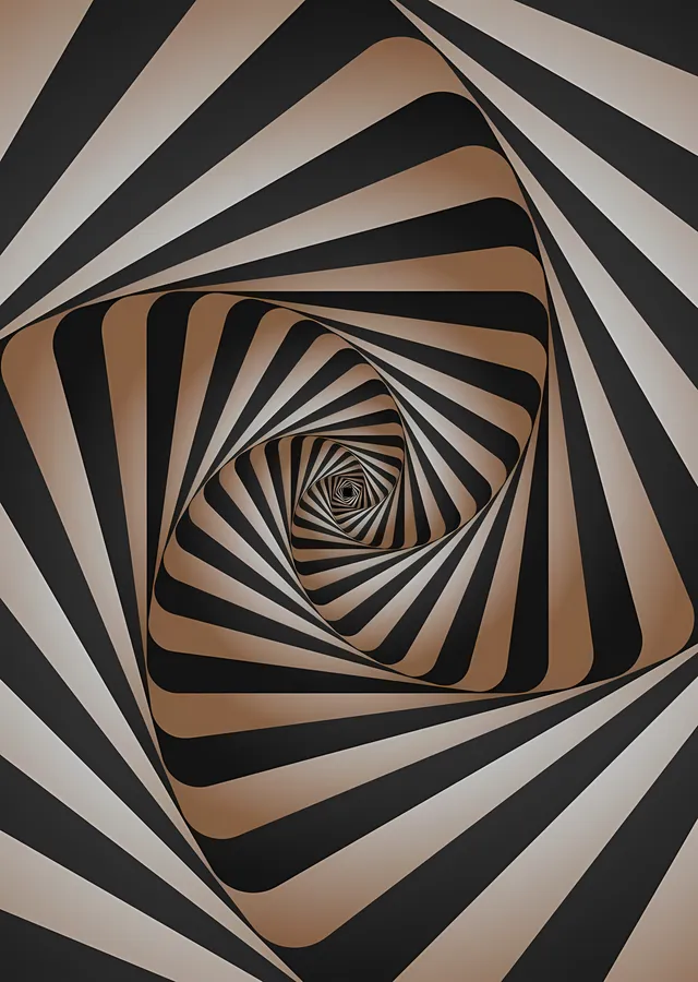 Op-Art: Altın Spiral metal tablo