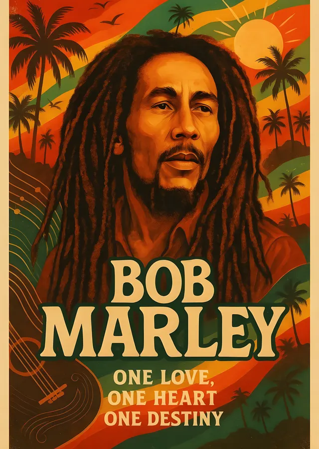 Bob Marley: One Love One Heart One Destiny metal tablo
