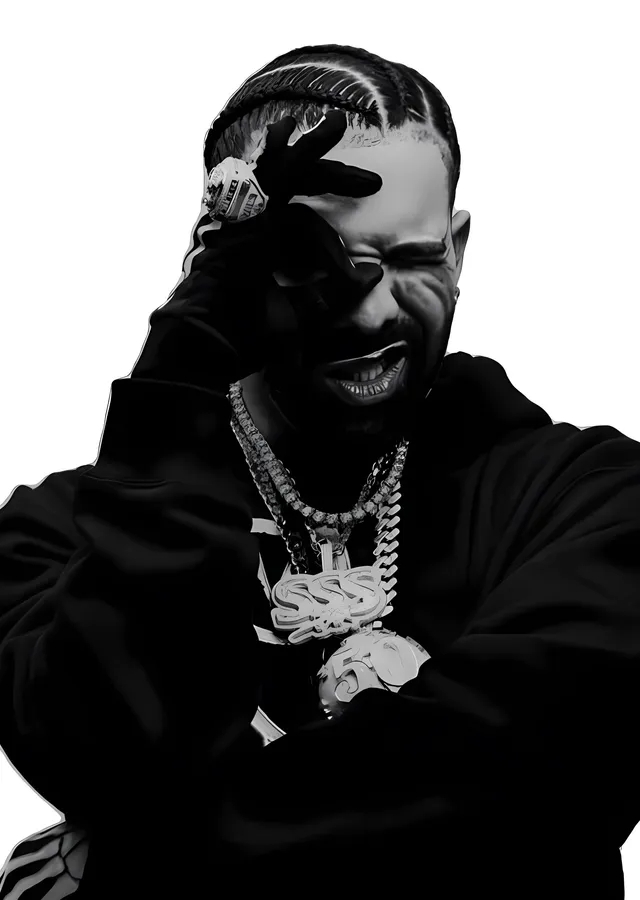 Hip-Hop Portresi metal tablo