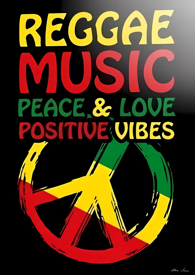 Reggae Music: Peace and Love metal tablo