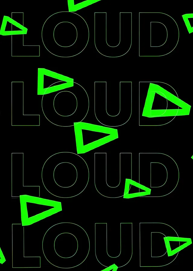 LOUD - Tekrarlı Tipografi metal tablo