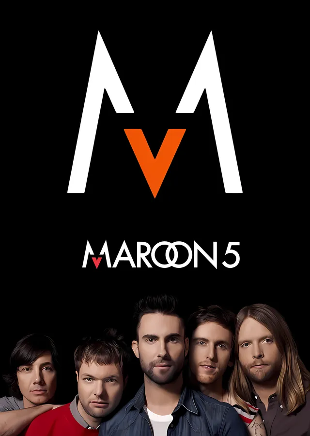 Maroon 5: Grup Portresi metal tablo