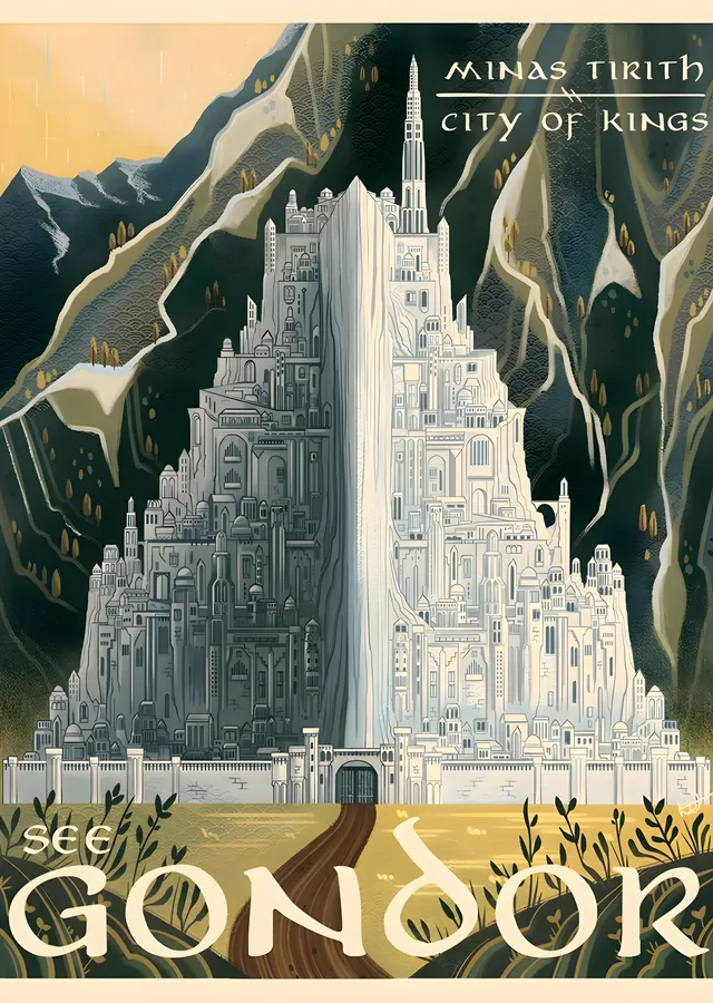 Minas Tirith: Kralların Şehri metal tablo