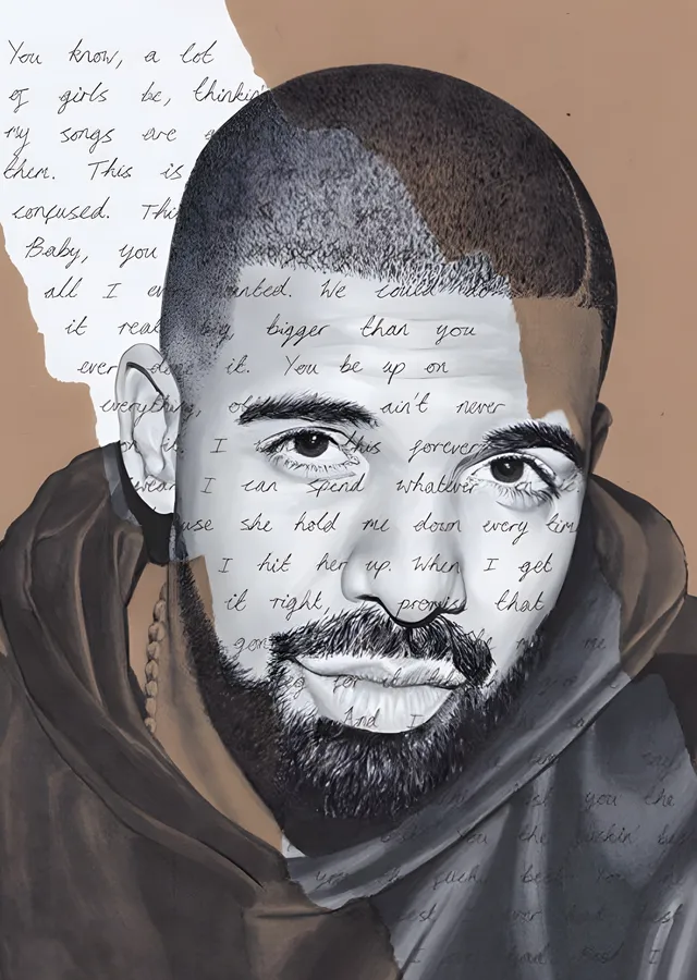 Drake: Karakalem metal tablo