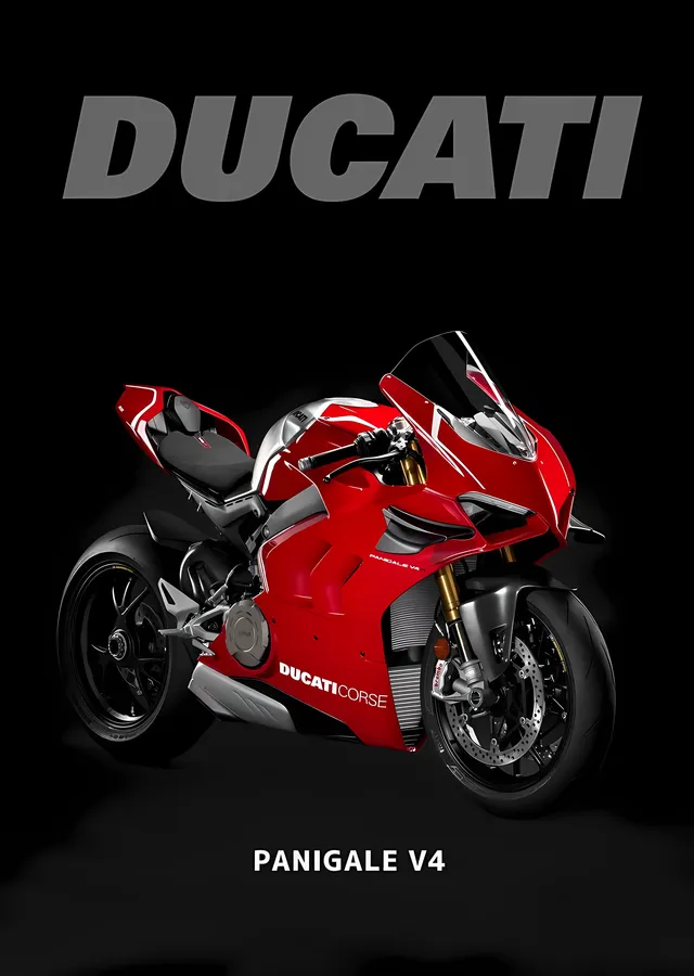 Ducati Panigale V4 - Koyu Zemin metal tablo