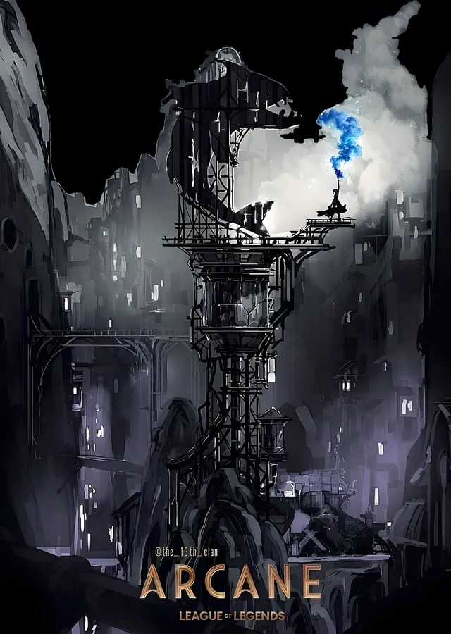 Arcane: Zaun Kulesi metal tablo