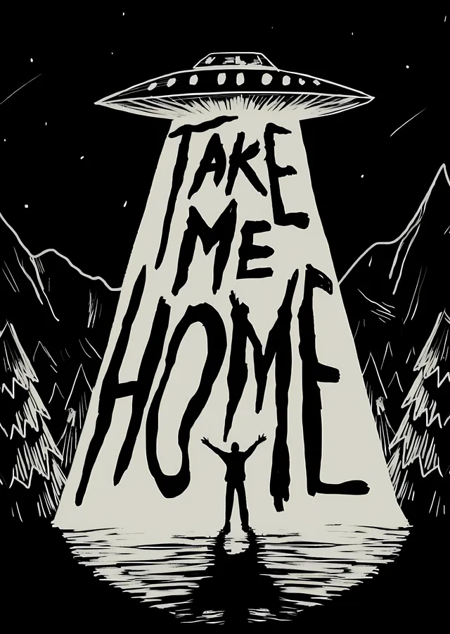 Take Me Home: Uzaylı İletişim metal tablo