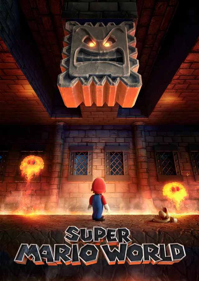 Super Mario World: Thwomp metal tablo