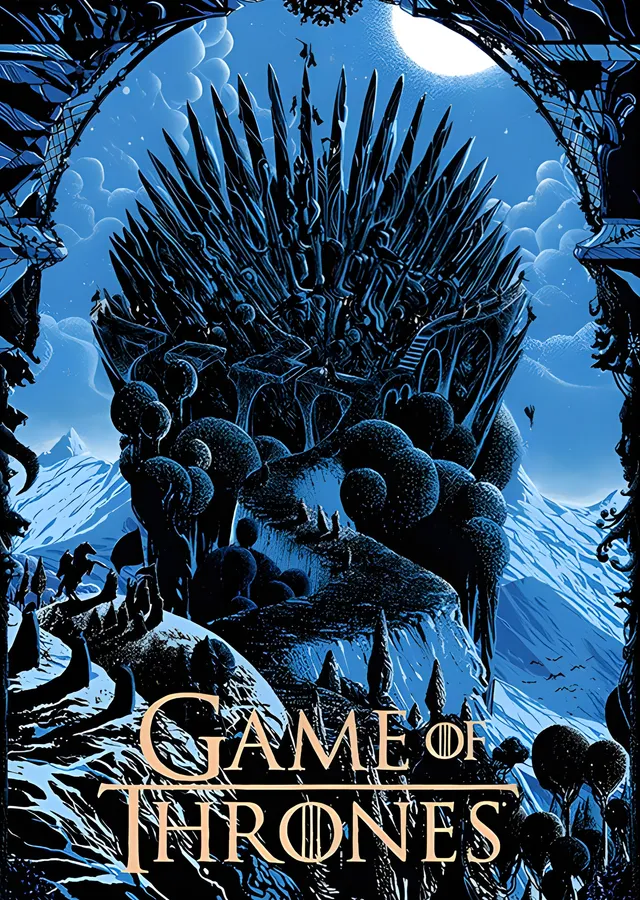 Game of Thrones: Mavi Tonlu Demir Taht metal tablo