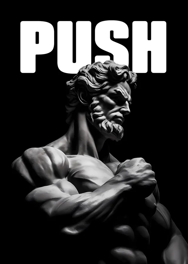 Push - Heykel Detayı metal tablo
