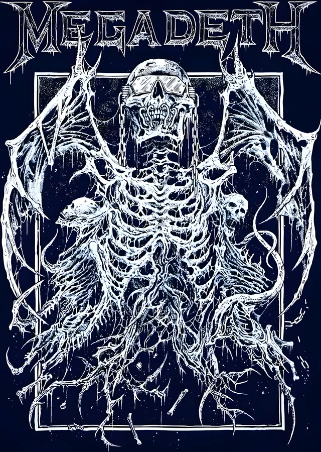 Megadeth: Çizgisel Kafatası metal tablo