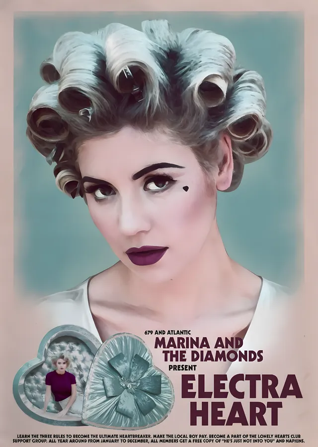 Marina and the Diamonds - Electra Heart Tanıtım Afişi metal tablo