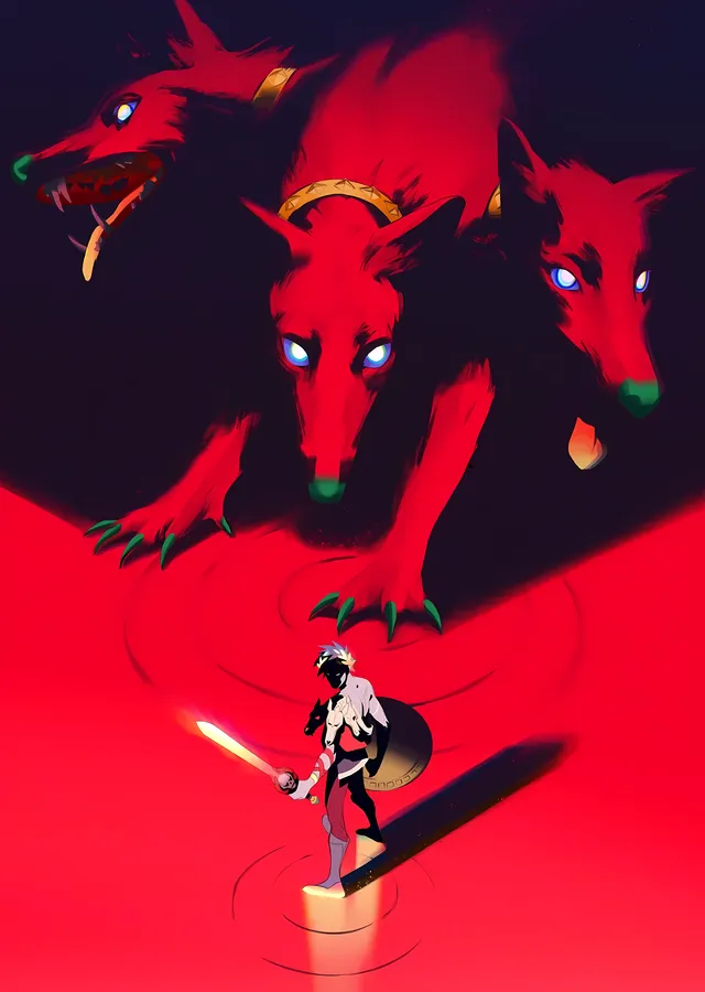 Cerberus ve Savaşçı metal tablo