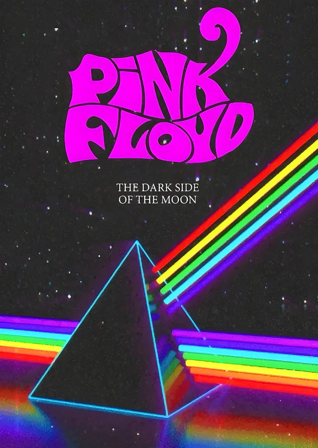 Pink Floyd: The Dark Side of the Moon - Siyah Yıldızlı Uzay metal tablo