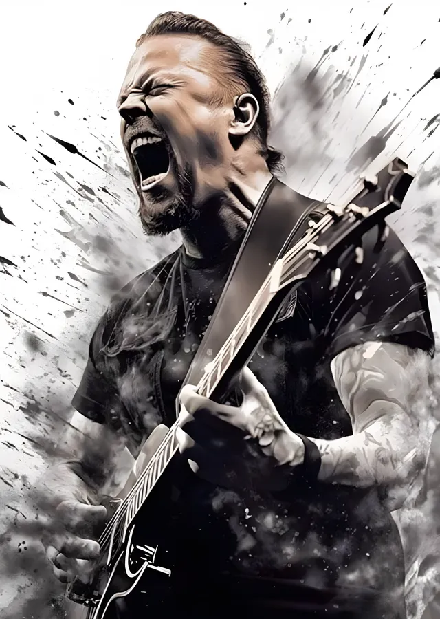 James Hetfield - Sıçrama Dokulu Konser Karesi metal tablo