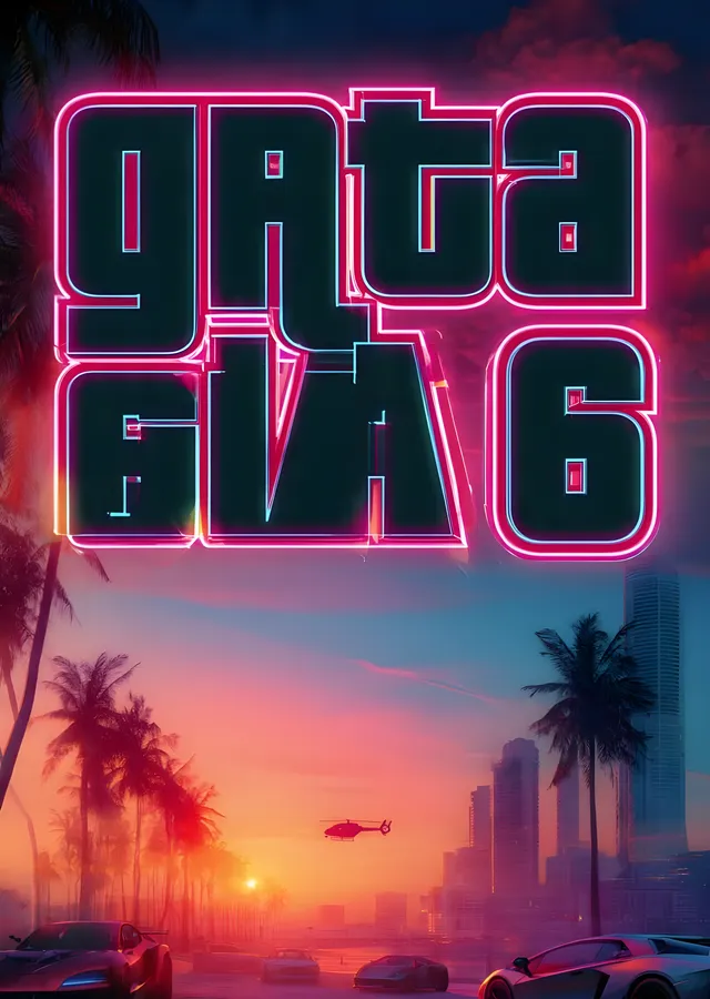 Grand Theft Auto VI - Neon Tabela metal tablo