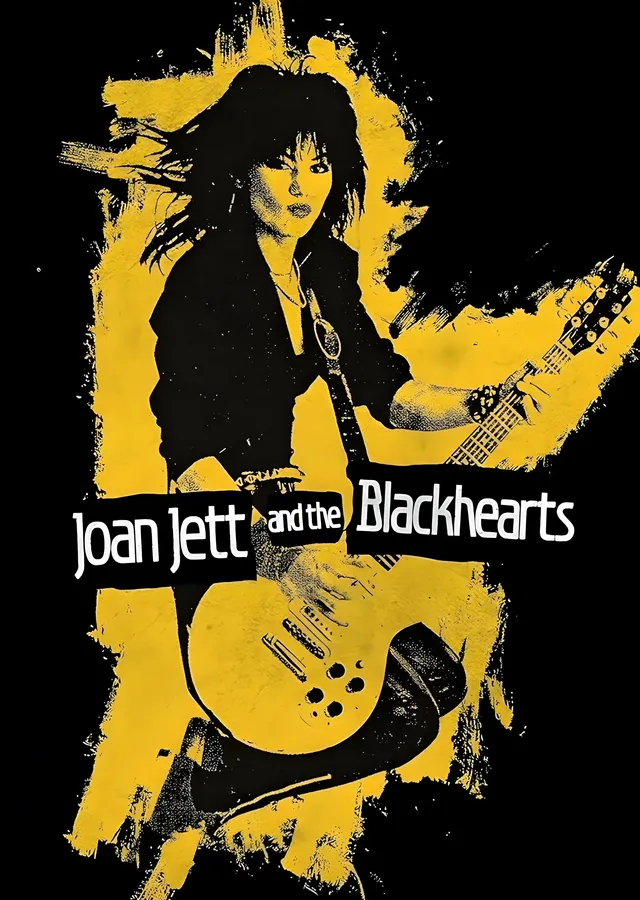 Joan Jett and the Blackhearts - Sarı Zeminde Gitar metal tablo