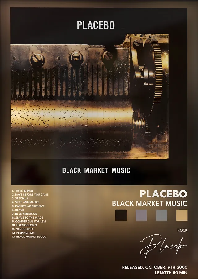 Placebo: Black Market Music metal tablo