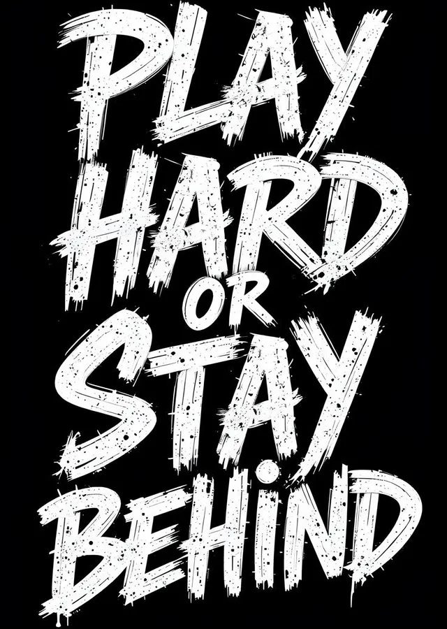 Play Hard or Stay Behind metal tablo
