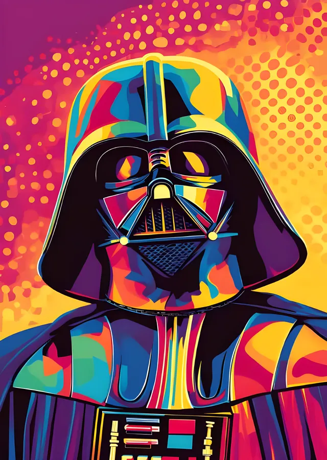 Darth Vader - Halftone Noktalı Pop Art metal tablo