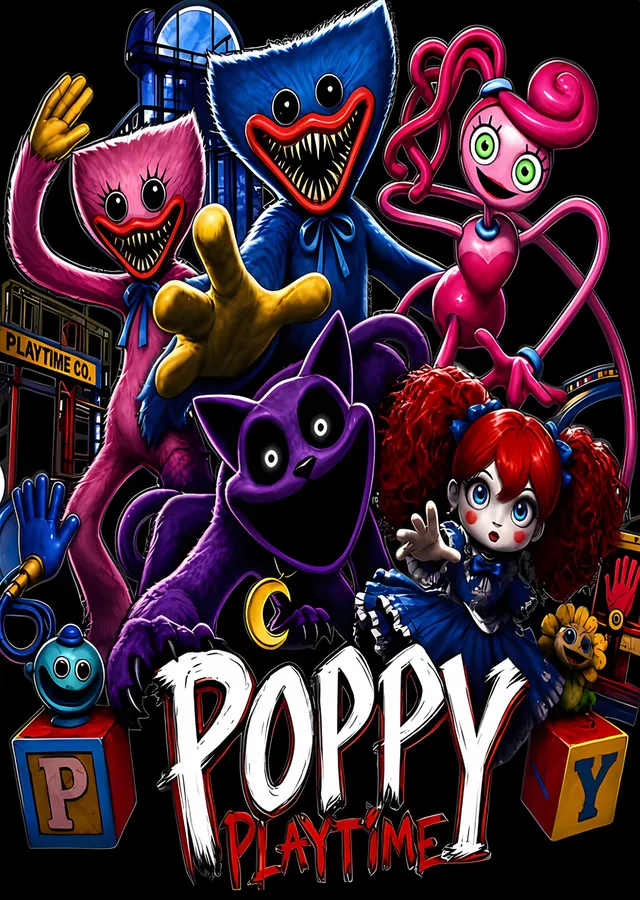 Poppy Playtime: Renkli Oyuncak Kadrosu metal tablo