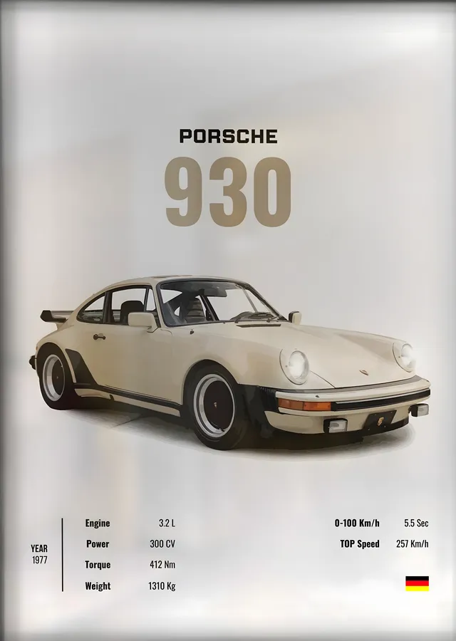 Porsche 930: Stüdyo metal tablo