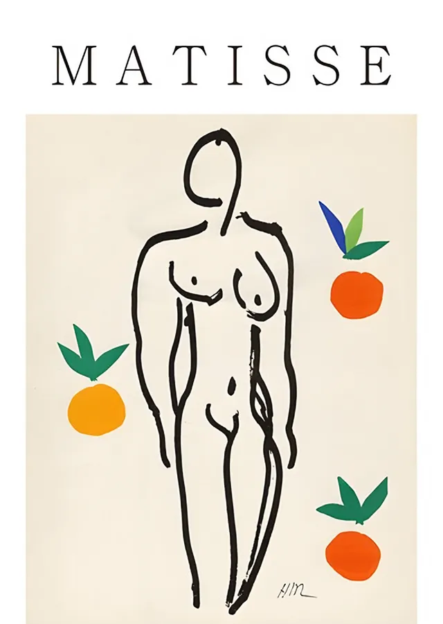 Portakallı Nü - Henri Matisse metal tablo