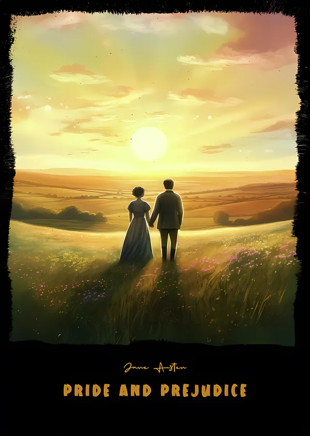 Pride and Prejudice - Gün Batımı metal tablo