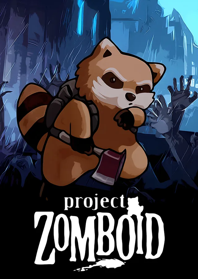 Project Zomboid: Baltalı Rakun metal tablo