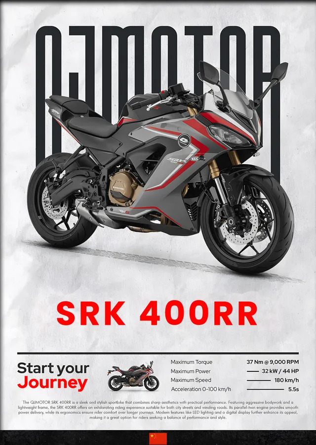 QJMOTOR SRK 400RR Gri metal tablo