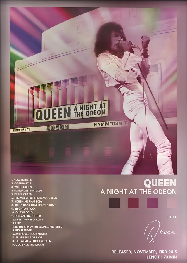 Queen: A Night at the Odeon metal tablo