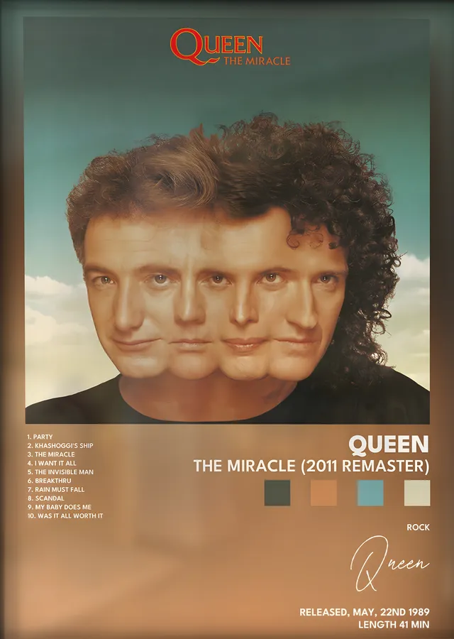 Queen: The Miracle metal tablo