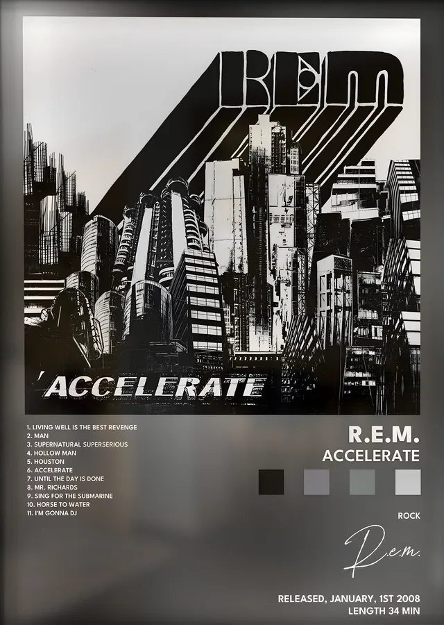R.E.M.: Accelerate metal tablo