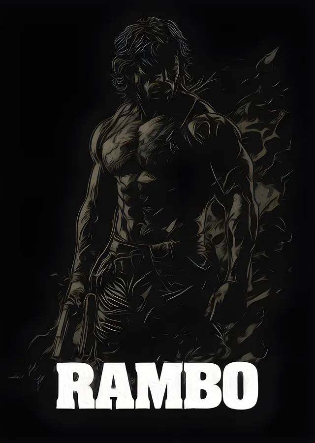 Rambo - Karanlık Silüet metal tablo