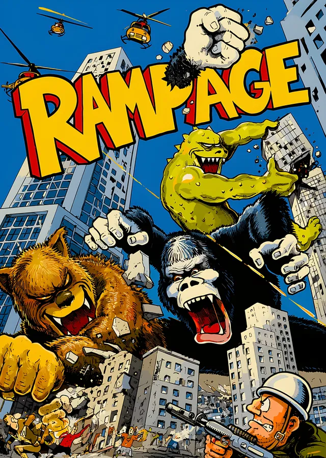 Rampage: Şehirde Üç Dev Canavar metal tablo