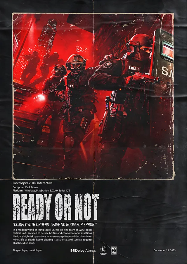 Ready or Not: Kırmızı Fişekli Baskın metal tablo