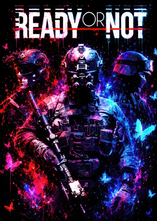 Ready or Not: Neon Kelebeklerde Taktik Ekip metal tablo