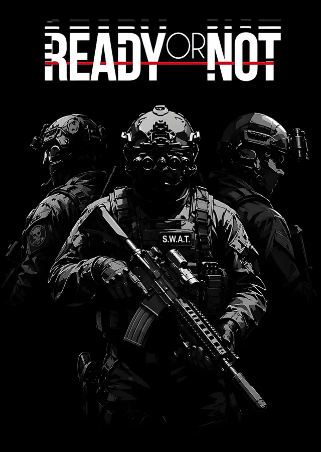 Ready or Not: Siyah Zeminde SWAT Üçlüsü metal tablo