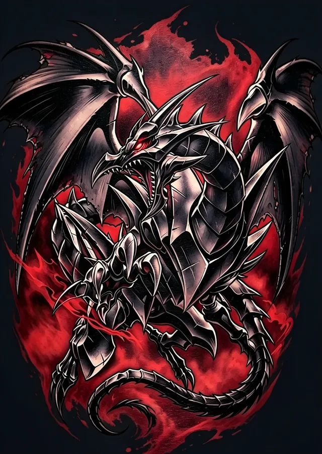 Red-Eyes Black Dragon - Yu-Gi-Oh! metal tablo