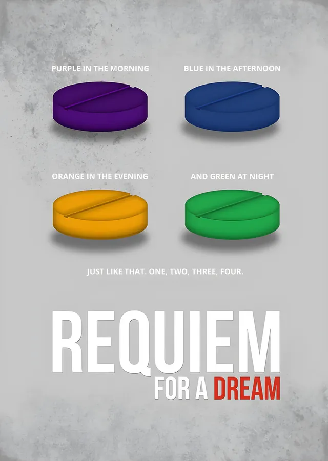 Requiem for a Dream Dört Renk metal tablo