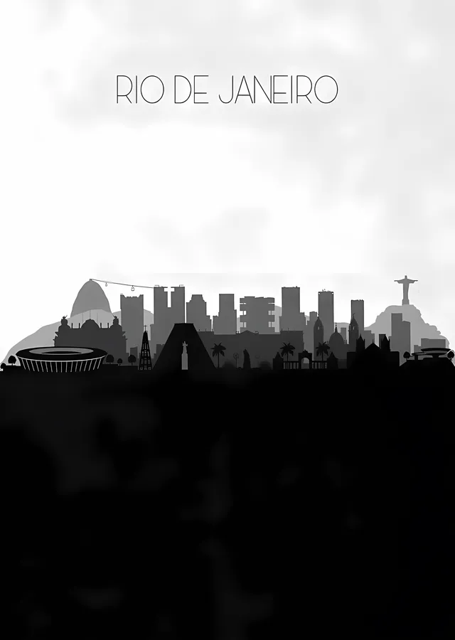 Rio de Janeiro Silueti metal tablo