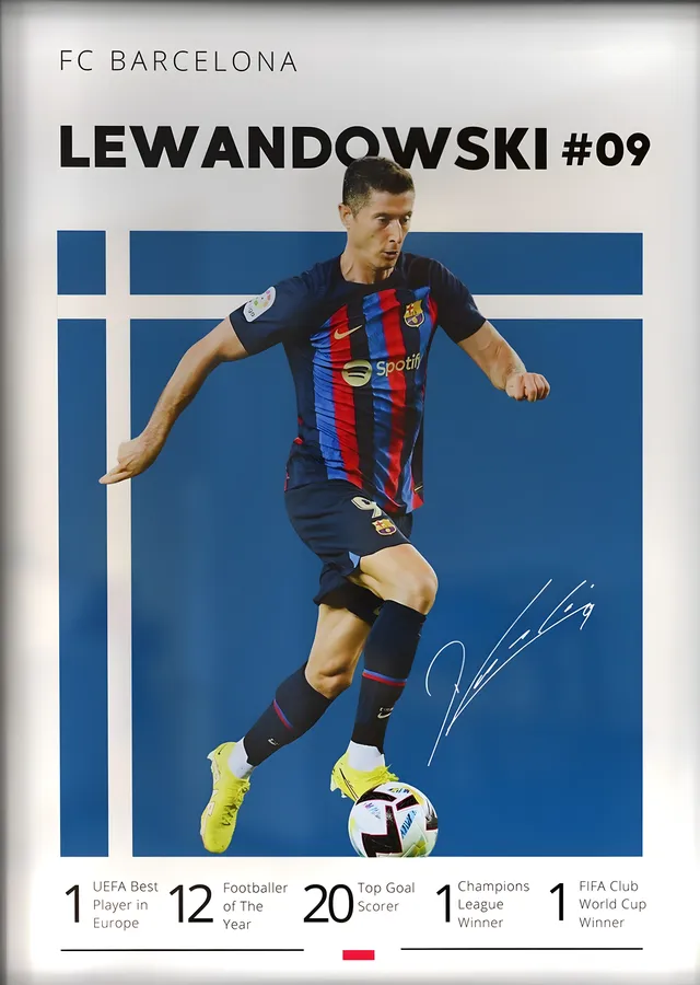 Robert Lewandowski: Barcelona (Başarı Föyü) metal tablo