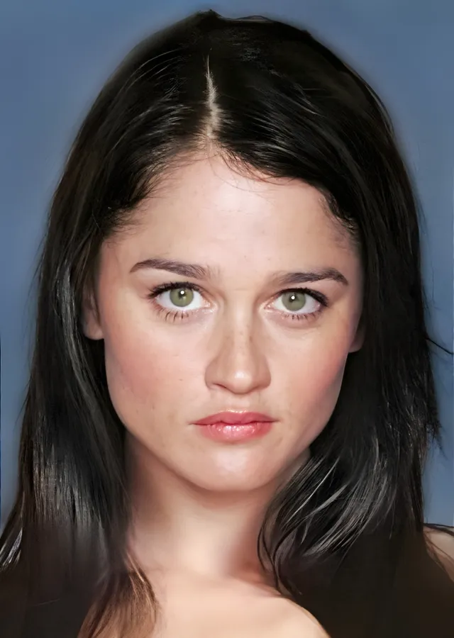 Robin Tunney: Mavi Fonda Yakın Plan metal tablo