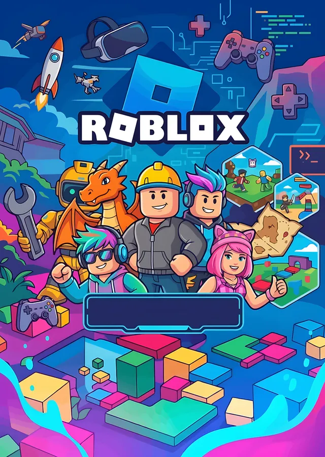 Roblox: Renkli Blok Dünyada Avatarlar metal tablo