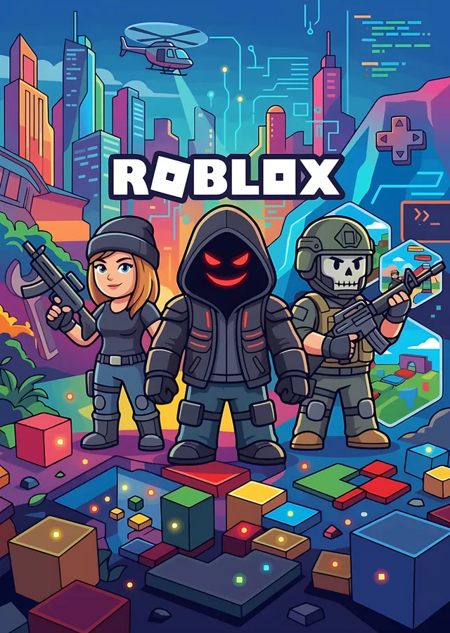 Roblox: Renkli Şehirde Blok Karakterler metal tablo