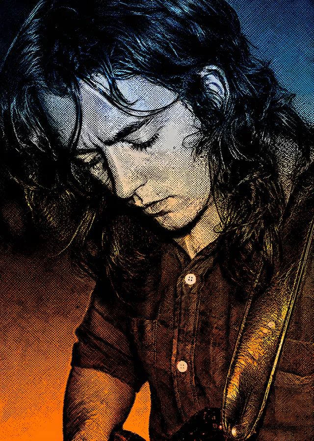 Rory Gallagher: Altın Işıkta Gitarist metal tablo